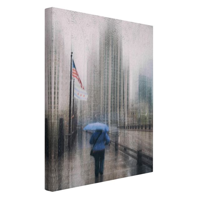 Print on canvas - Rainy Chicago