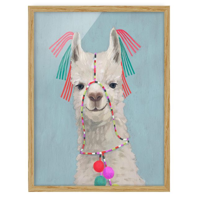 Framed poster - Lama With Jewelry II