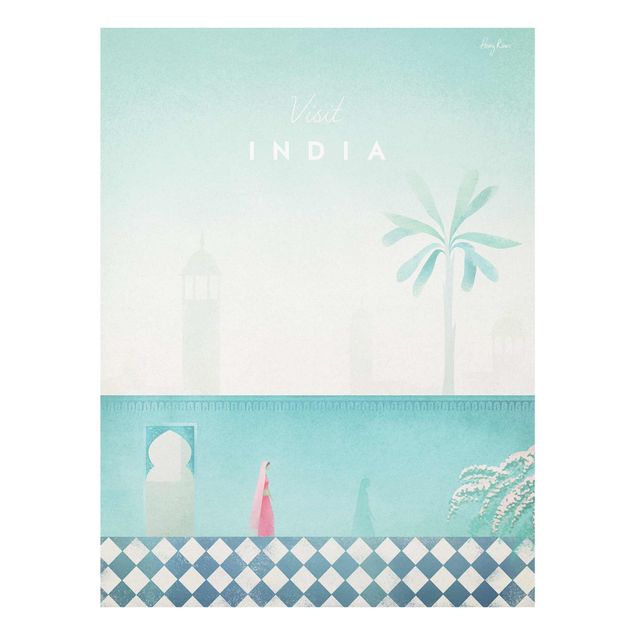 Glass print - Travel Poster - India