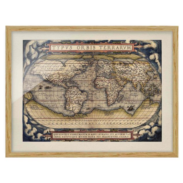 Framed poster - Historic World Map Typus Orbis Terrarum