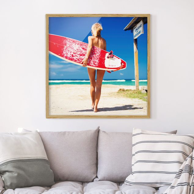 Framed poster - Surfer Girl