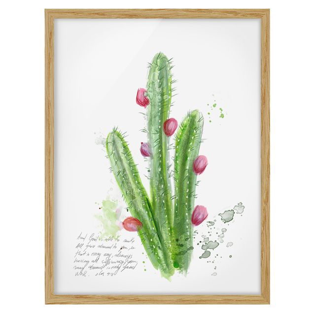 Framed poster - Cactus With Bibel Verse II