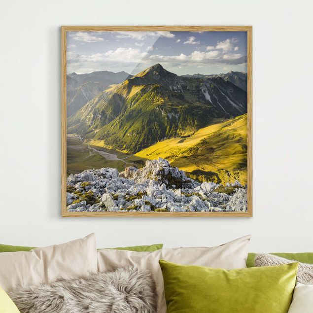 Framed poster - Mountains And Valley Of The Lechtal Alps In Tirol