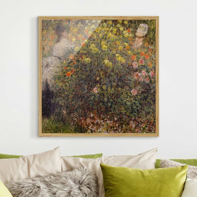 Framed poster - Claude Monet - Two Ladies in the Flower Garden