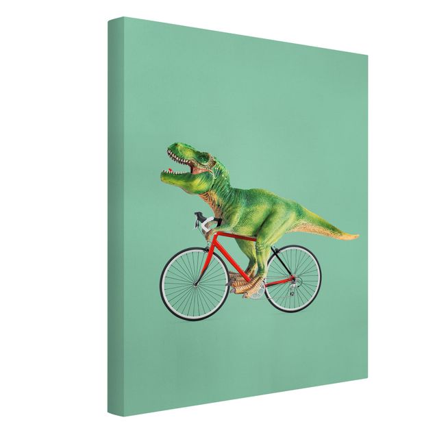 Canvas print - Dinosaur With Bicycle