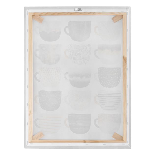 Canvas print - Golden Mugs Black White