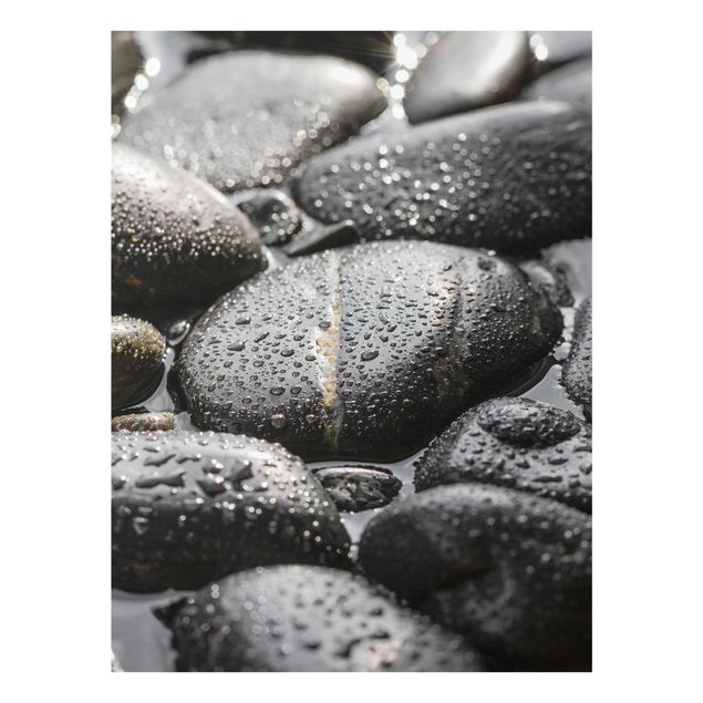 Glass print - Black Stones In Water