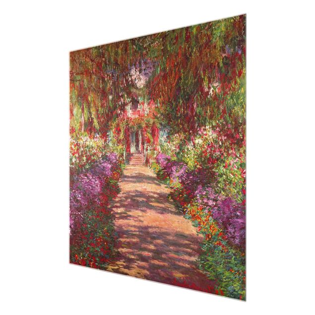 Glass print - Claude Monet - Pathway In Monet's Garden At Giverny