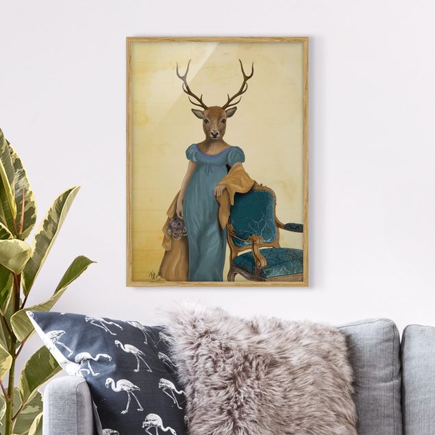 Framed poster - Animal Portrait - Deer Lady
