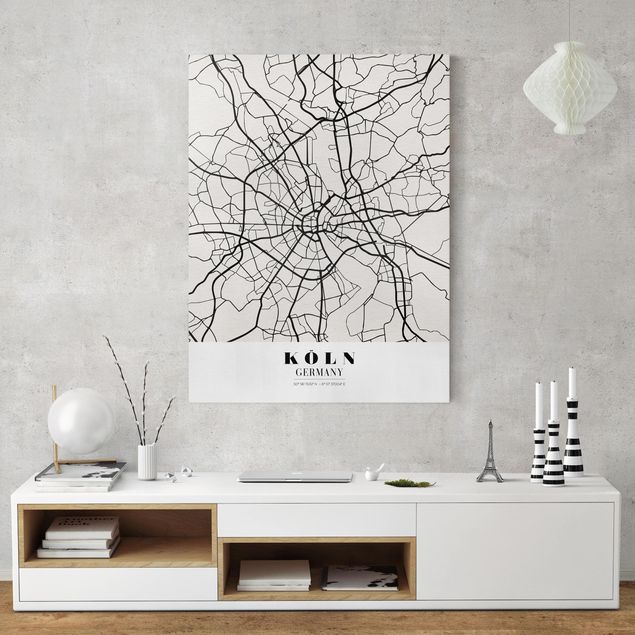 Print on canvas - Cologne City Map - Classic