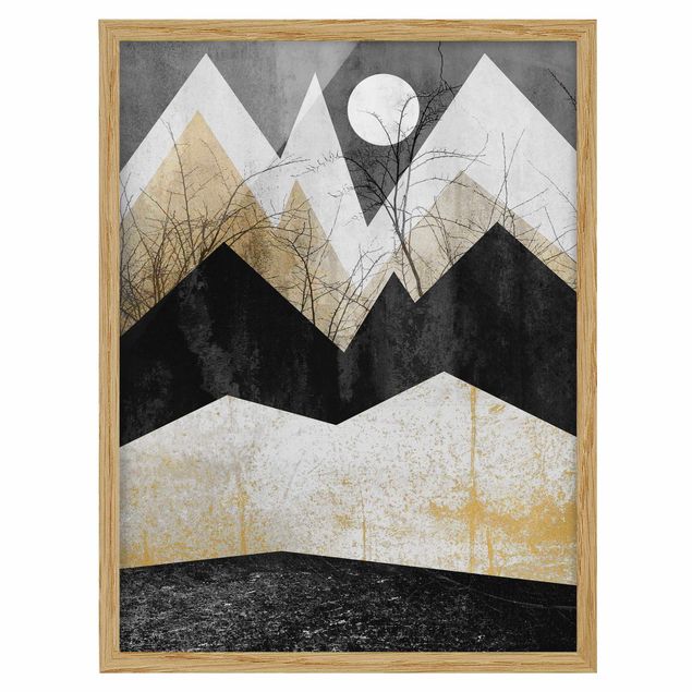 Framed poster - Golden Mountains Branches
