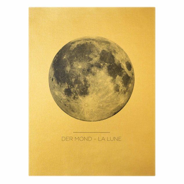 Canvas print gold - The Moon - La Lune