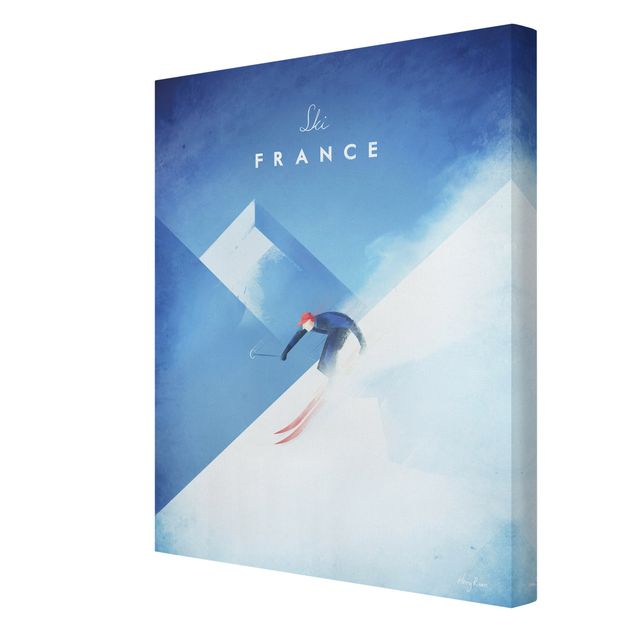 Print on canvas - Travel Poster - Ski In France