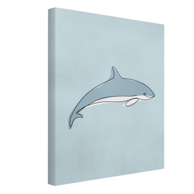 Canvas print - Dolphin Line Art
