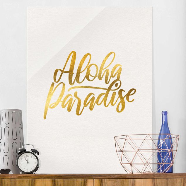 Glass print - Gold - Aloha Paradise