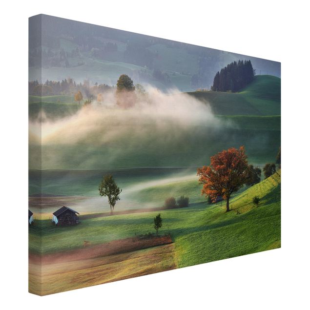 Print on canvas - Misty Autumn Day Switzerland