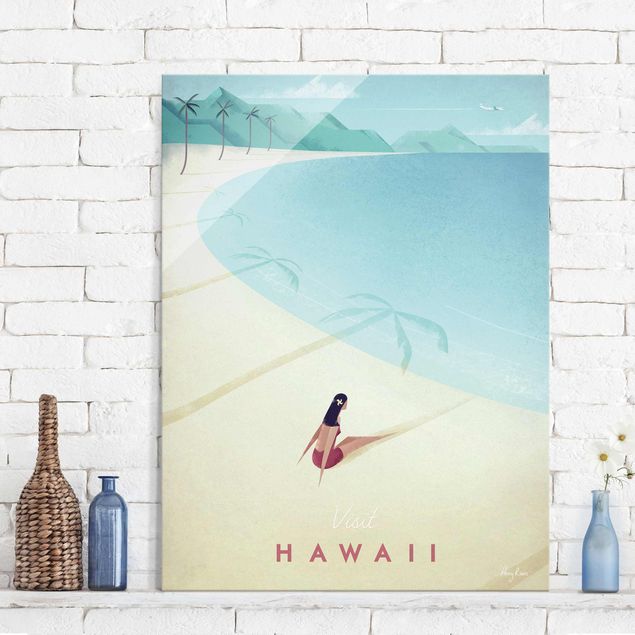 Magnettafel Glas Travel Poster - Hawaii