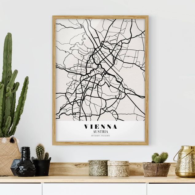 Framed poster - Vienna City Map - Classic