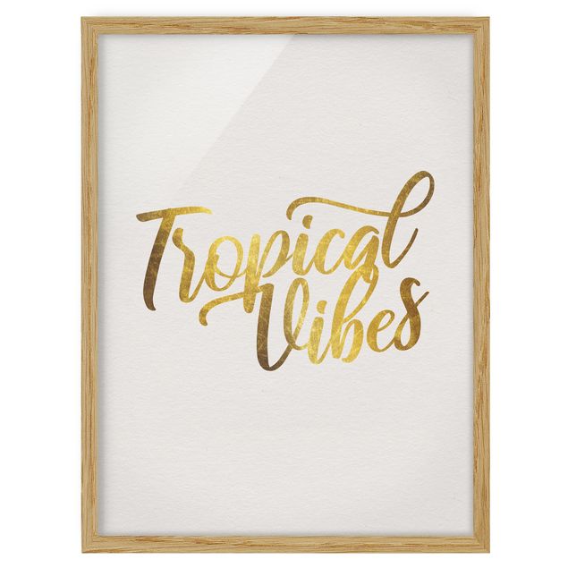 Framed poster - Gold - Tropical Vibes