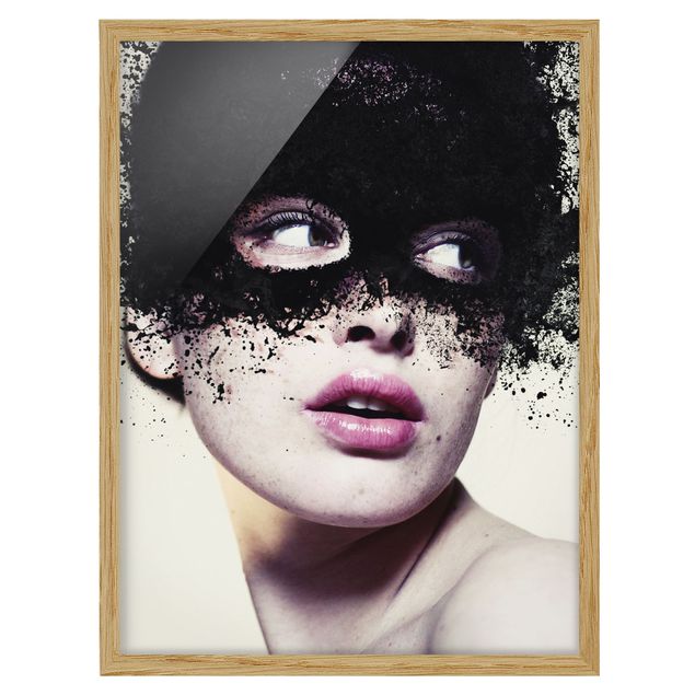 Framed poster - The girl with the black mask