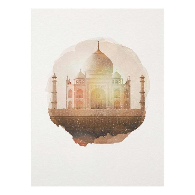 Glass print - WaterColours - Taj Mahal