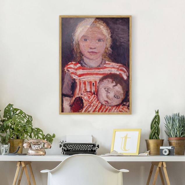 Framed poster - Paula Modersohn-Becker - Girl with Doll