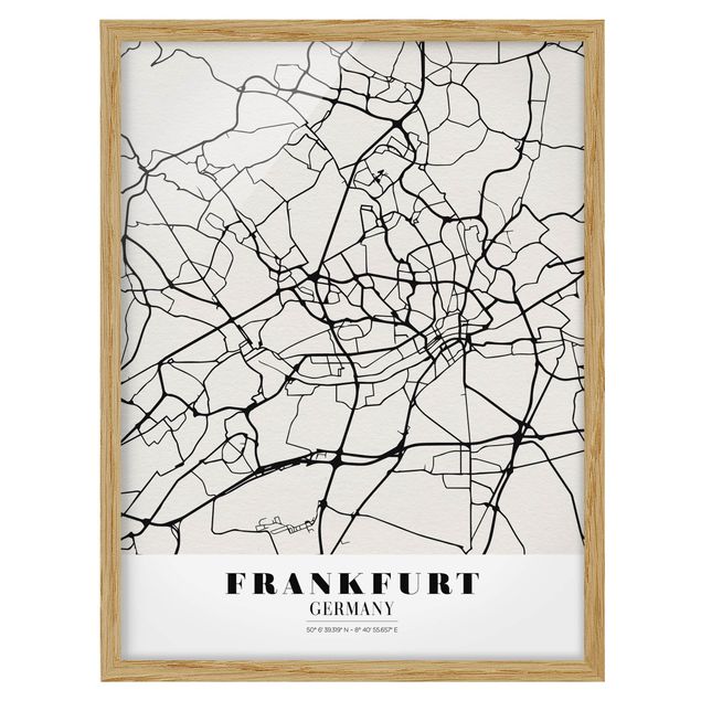 Framed poster - Frankfurt City City Map - Classical