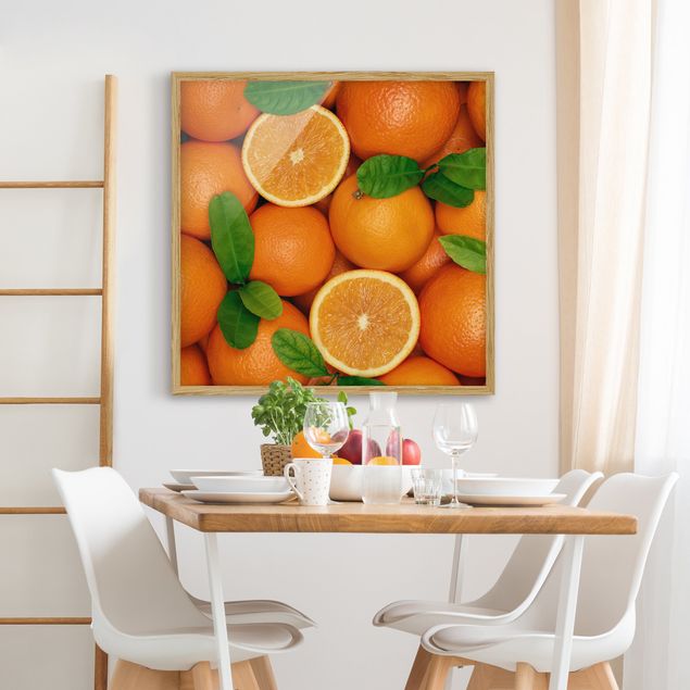 Framed poster - Juicy oranges