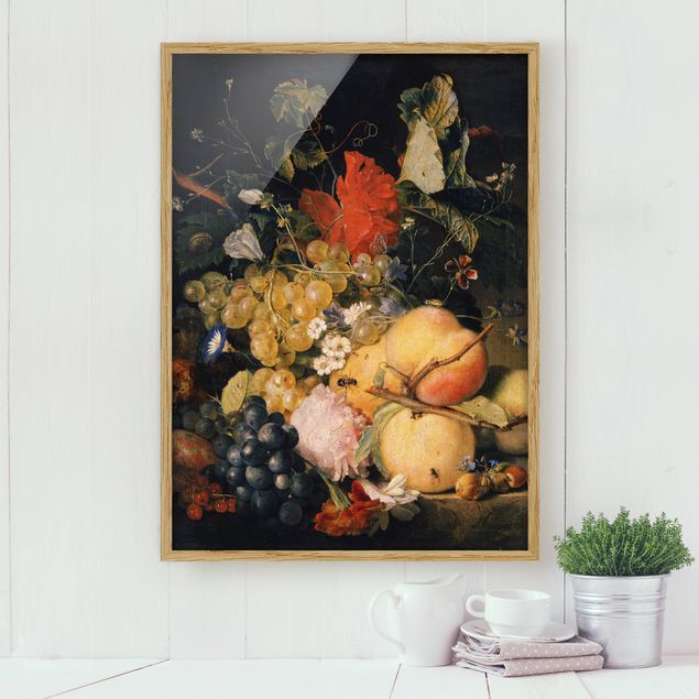 Framed poster - Jan van Huysum - Fruits, Flowers and Insects