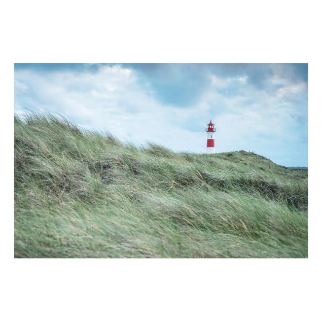 Glass print - Stormy Times At The Lighthouse