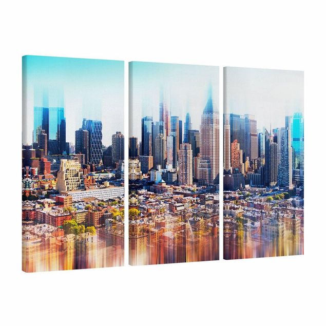 Print on canvas 3 parts - Manhattan Skyline Urban Stretch