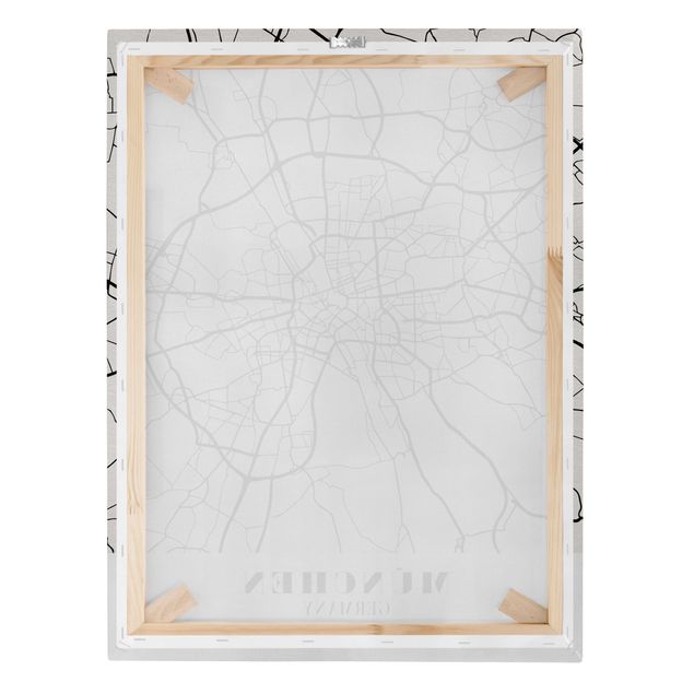 Print on canvas - Munich City Map - Classic