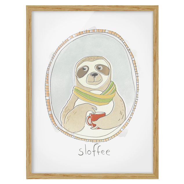 Framed poster - Caffeinated Sloth