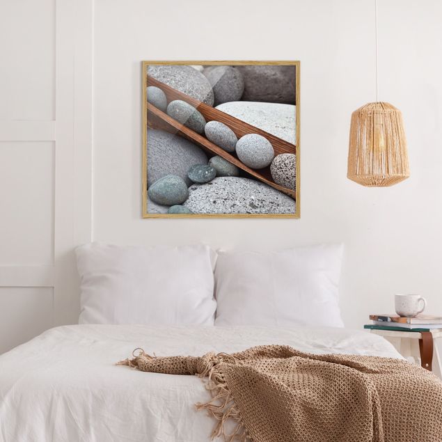 Framed poster - Still Life With Grey Stones