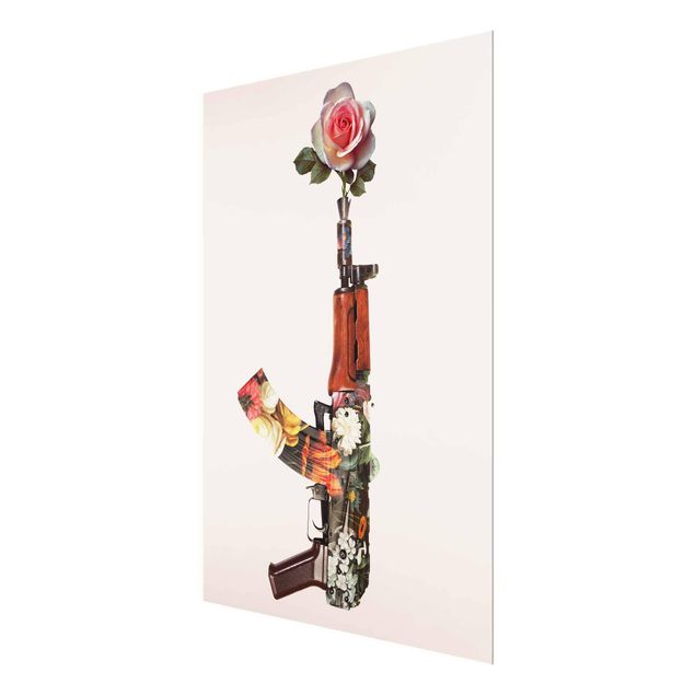 Glass print - Weapon With Rose