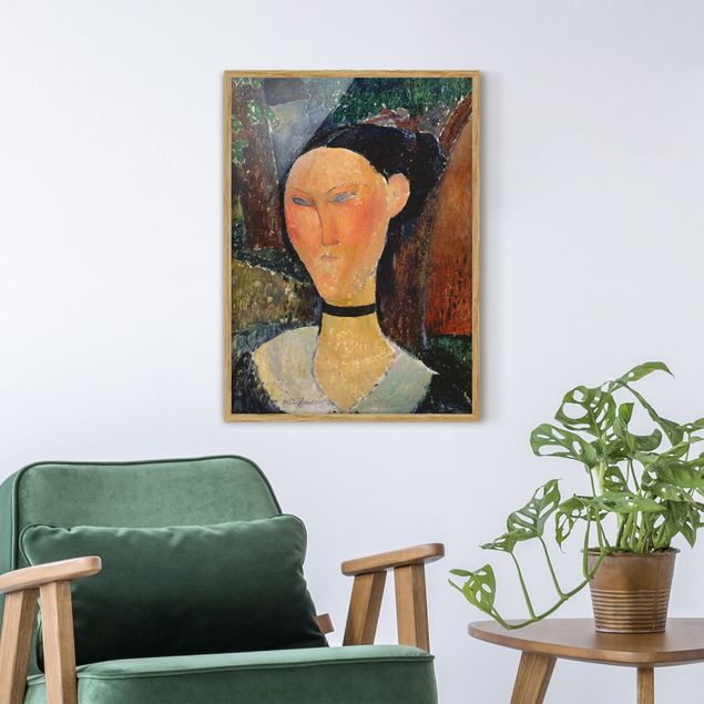 Framed poster - Amedeo Modigliani - Woman with a velvet Neckband