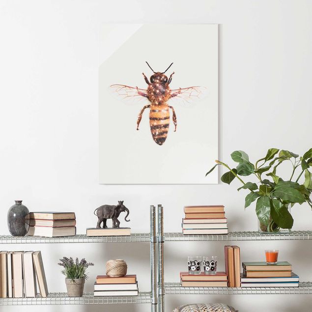 Glass print - Bee With Glitter