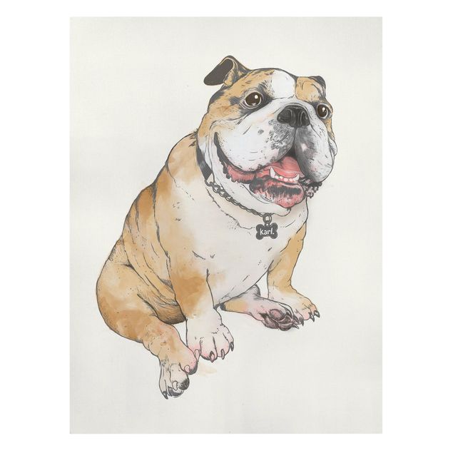 Canvas print - Illustration Dog Bulldog Painting