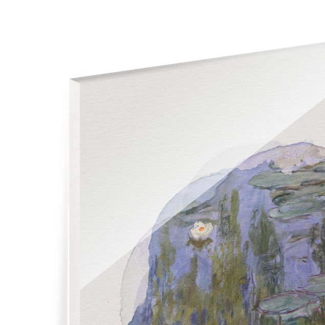 Glass print - WaterColours - Claude Monet - Water Lilies (Nympheas)