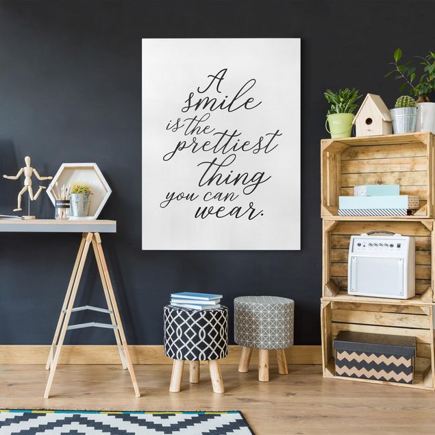 Print on canvas - A Smile Is The Prettiest Thing