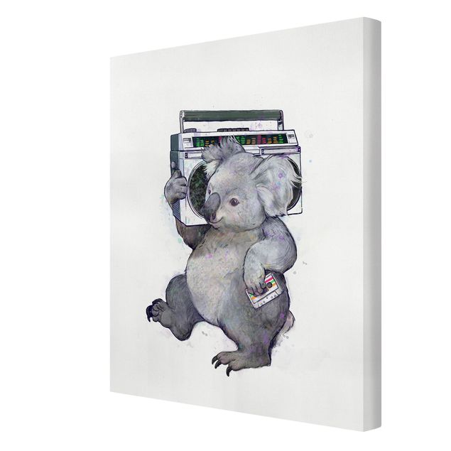 Canvas print - Illustration Koala With Radio Painting