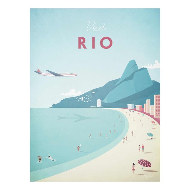 Glass print - Travel Poster - Rio De Janeiro