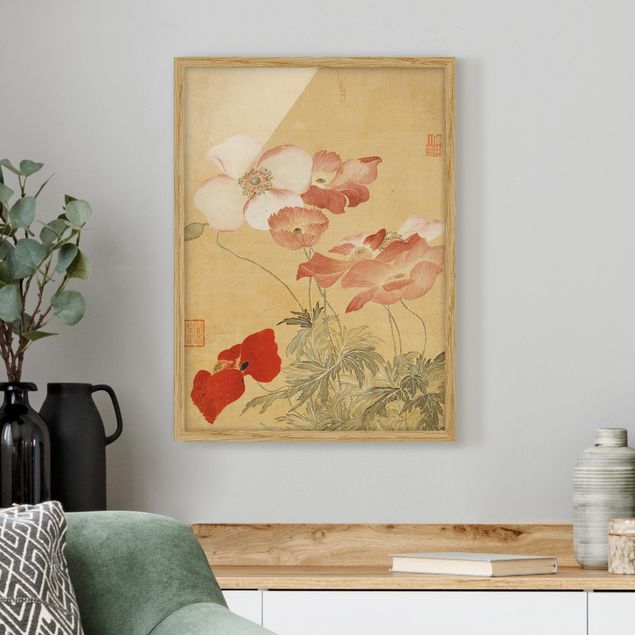 Framed poster - Yun Shouping - Poppy Flower