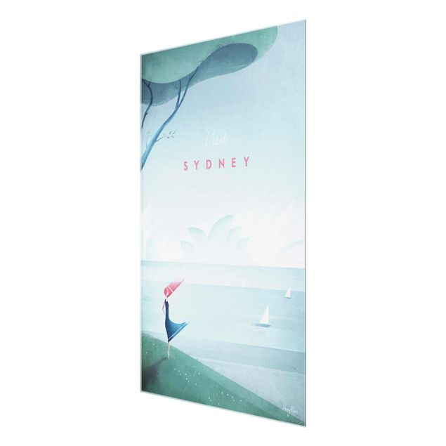 Glass print - Travel Poster - Sidney