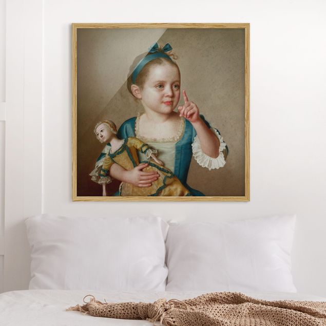 Framed poster - Jean Etienne Liotard - Girl With Doll