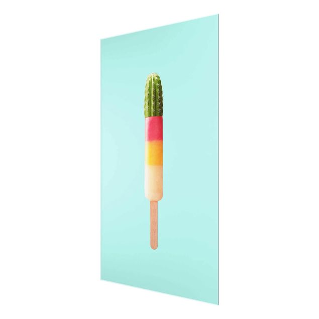 Glass print - Popsicle With Cactus