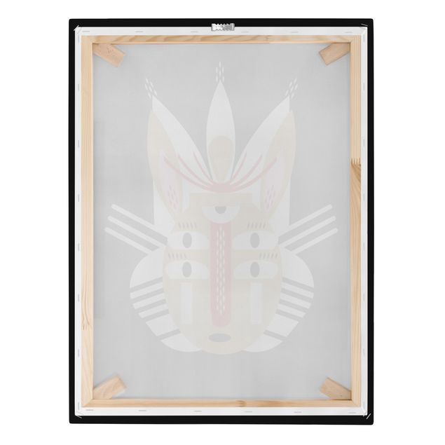 Print on canvas - Collage Ethno Mask - Rabbit