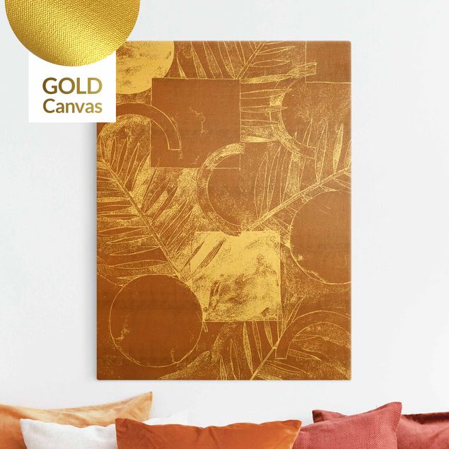 Canvas print gold - Shapes And Leaves Copper II