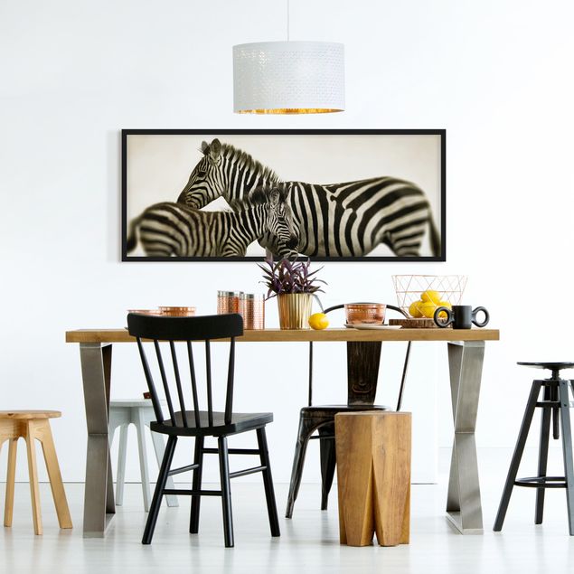 Framed poster - Zebra Couple
