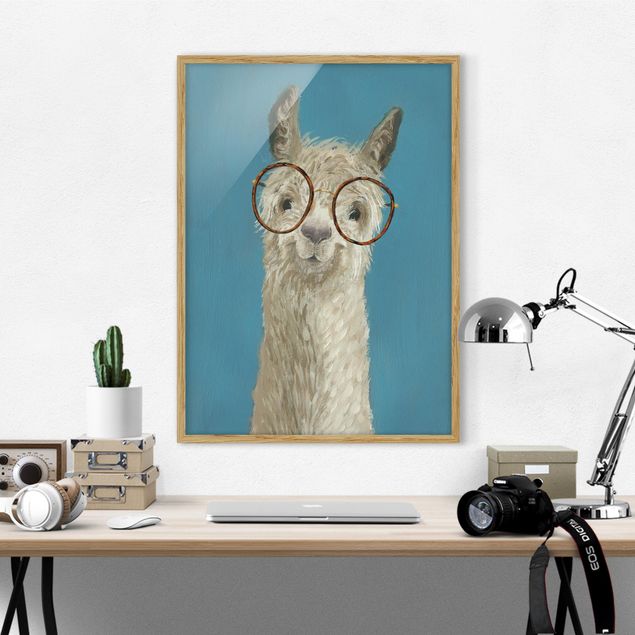 Framed poster - Lama With Glasses I